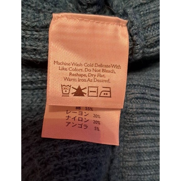 EDDIE BAUER 4 Button Knit Pullover Sweater Womens Size Large Blue - Picture 6 of 6